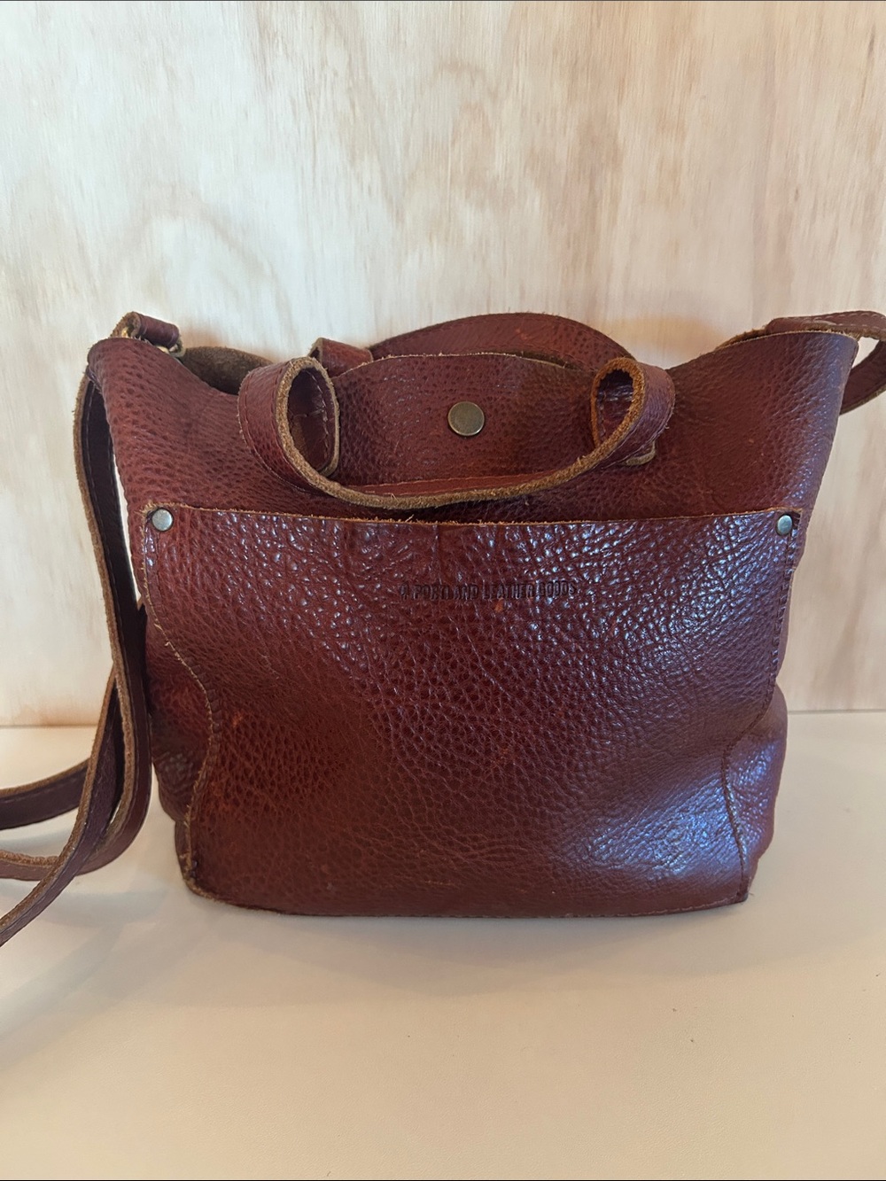 Portland, leather Goods Classic Leather Crossbody mini Tote